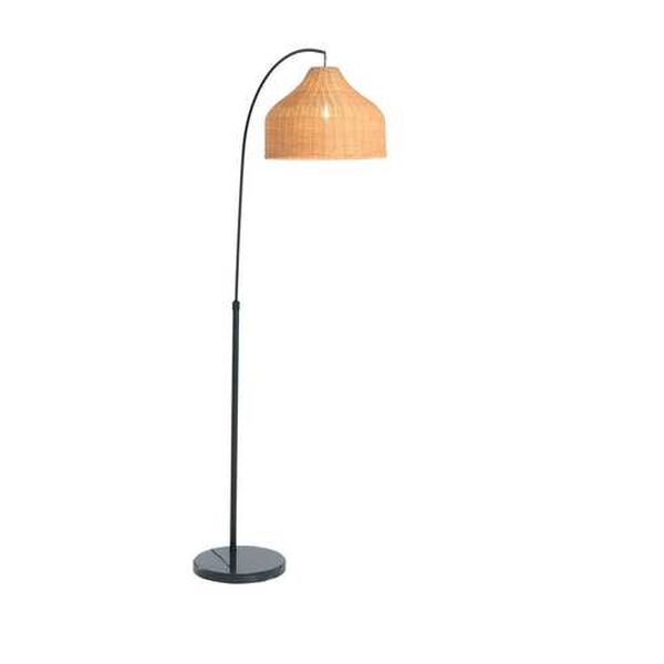 Black One-Light Arched Floor Lamp, image 1