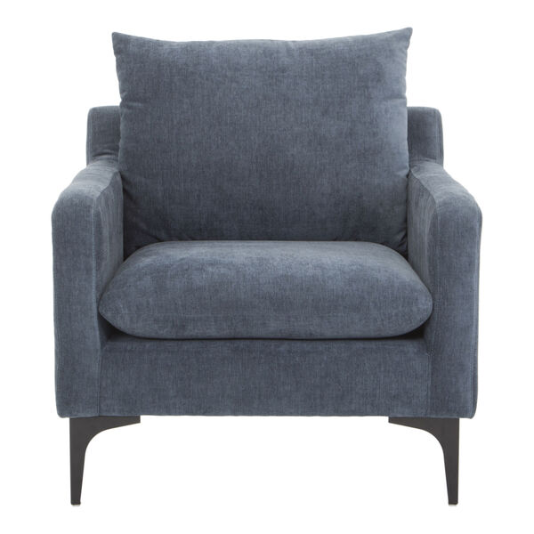 Paris Blue and Black Arm Chair with Foam Cushion, image 1