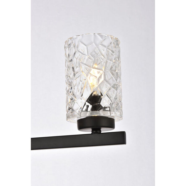 Cassie Black and Clear Shade Five-Light Bath Vanity, image 5