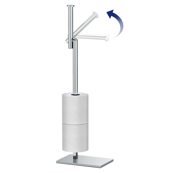 Modern Square Base Tissue Holder Stand With Storage Chrome, image 2