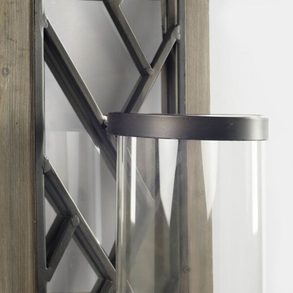 Benji Brown and Black Wall Sconce with Candle Holder, image 2