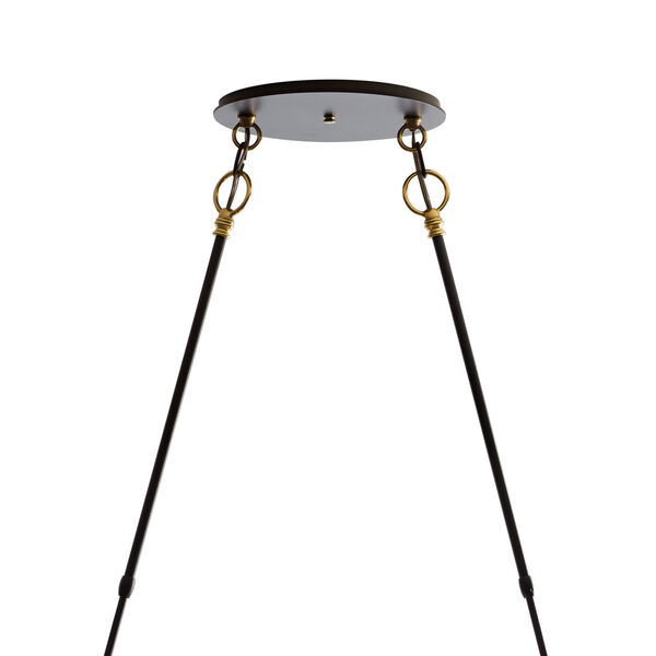 Otto Brass with Black Two-Light 28-Inch Pendant with Clear Glass, image 4