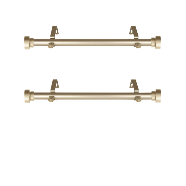 Light Gold 20-Inch Side Curtain Rod, Set of 2, image 1