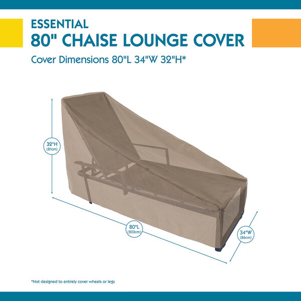 Essential Latte 80 In. Patio Chaise Lounge Cover, image 3