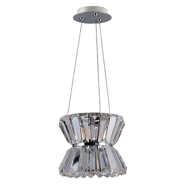 Armanno Chrome One-Light Mini Pendant with Firenze Clear Crystal, image 1