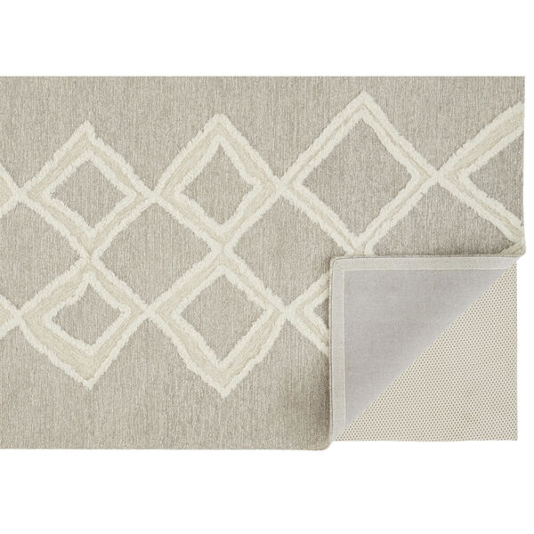 Anica Premium Wool Tufted Taupe Ivory Rectangular: 4 Ft. x 6 Ft. Area Rug, image 4