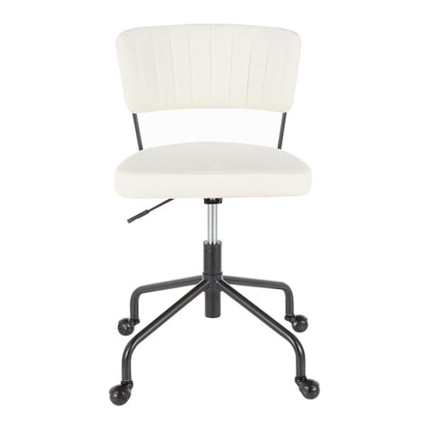 Tania Black and Cream Rich Velvet Upholstery Task Chair, image 5