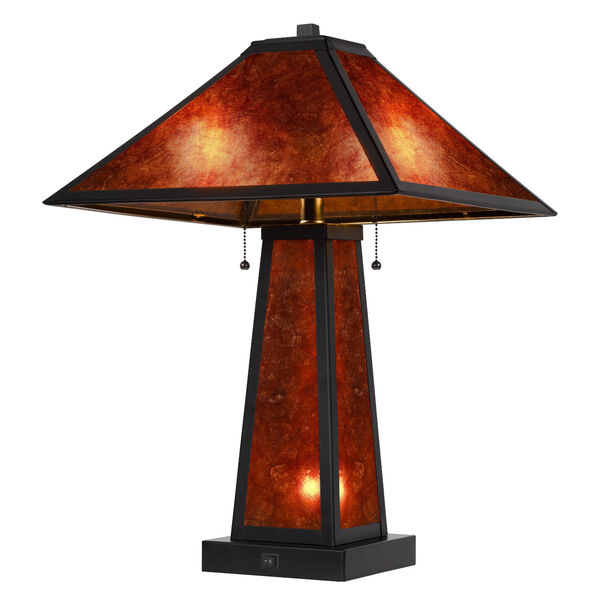Nogales Red and Black Two-Light Mica Table Lamp, image 4