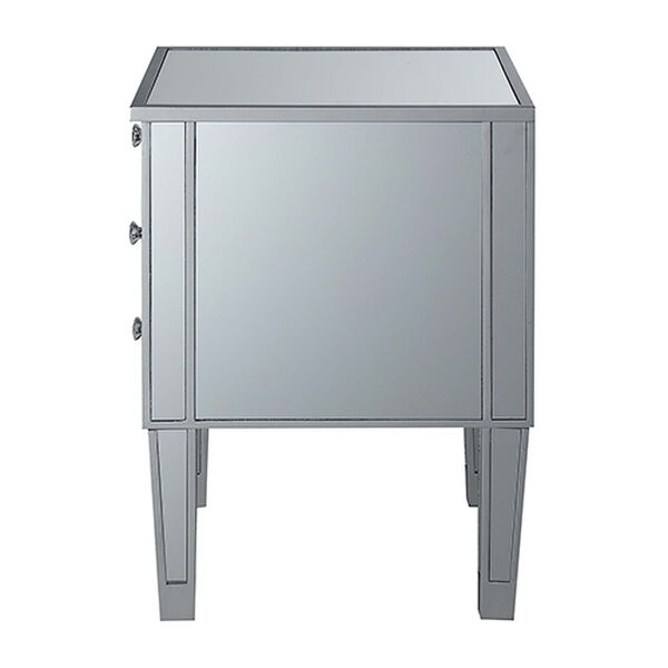 Gold Coast Silver Three Drawer Mirrored End Table, image 5