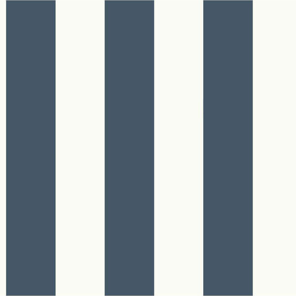 Awning Stripe Blue and White Removable Wallpaper, image 1
