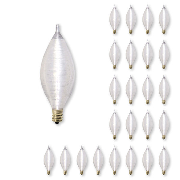 Pack of 25 Satin C11 Candelabra E12 Dimmable 25W Incandescent Light Bulb, image 1