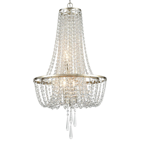 Arcadia Antique Silver Four-Light Chandeliers, image 1