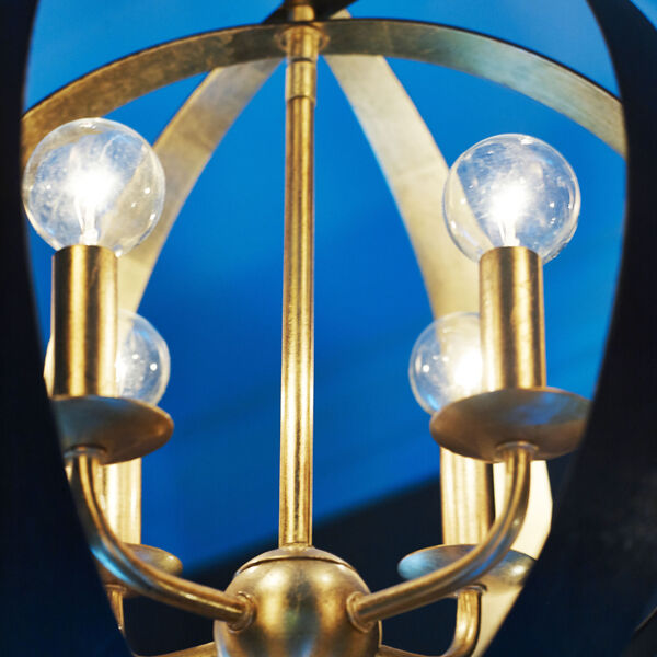 Luna English Bronze and Antique Gold Four Light Sphere Chandelier, image 3