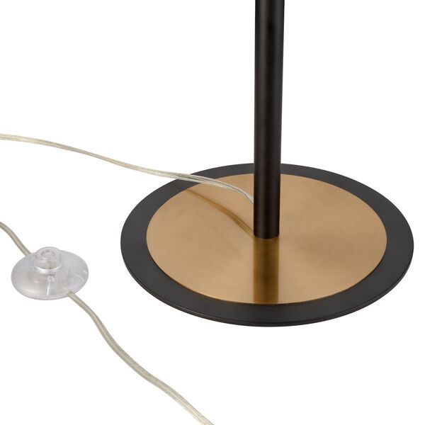 Kelston Matte Black and Aged Brass Two-Light Floor Lamp, image 4