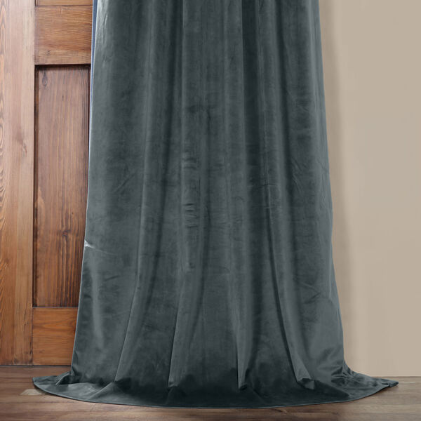 Blue 108 x 50 In. Plush Velvet Curtain Single Panel, image 5