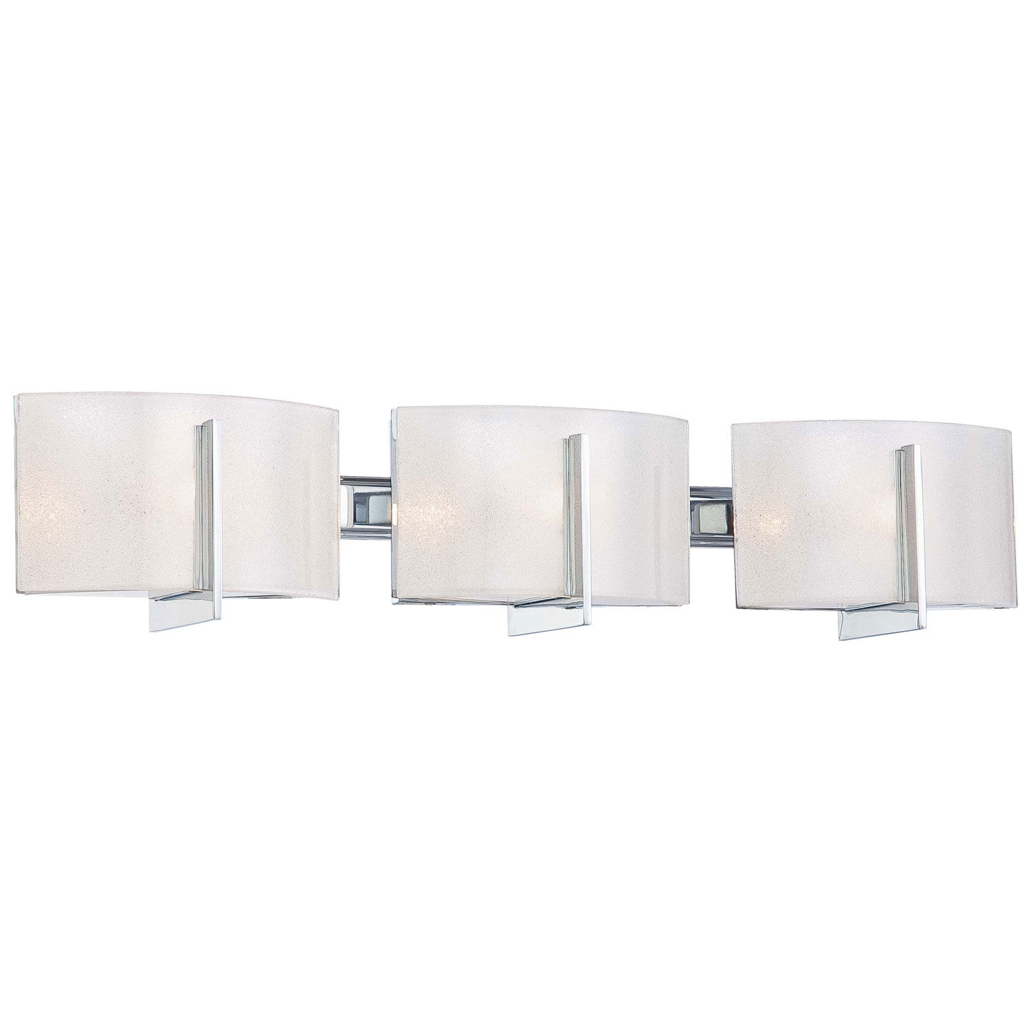 Clarte Wall Sconce 4393 By Minka-Lavery Chrome With White Iris Frosted 3 Light 