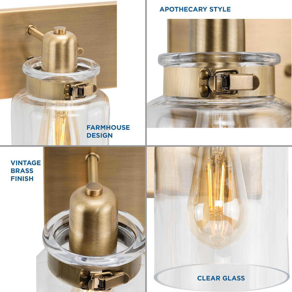 P300046-163: Calhoun Vintage Brass Two-Light Bath Vanity, image 4