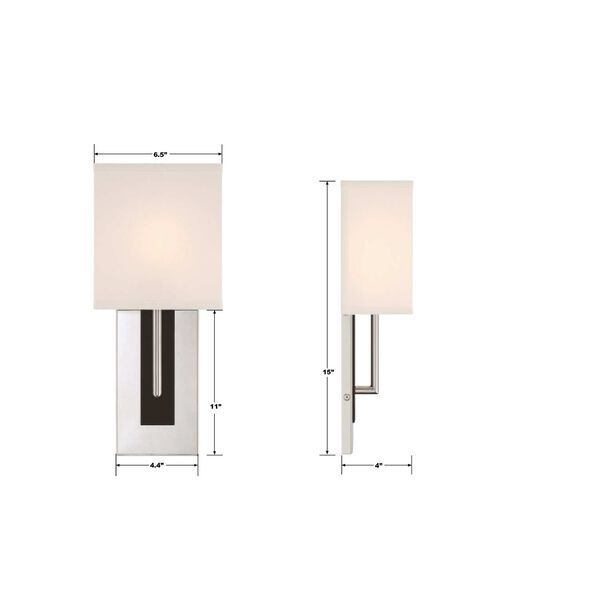 Brent Polished Nickel and Black Forged One-Light Wall Sconce, image 3