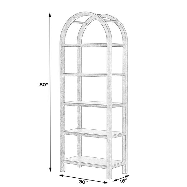 Aila Brown Arched Five Tier Etagere, image 5