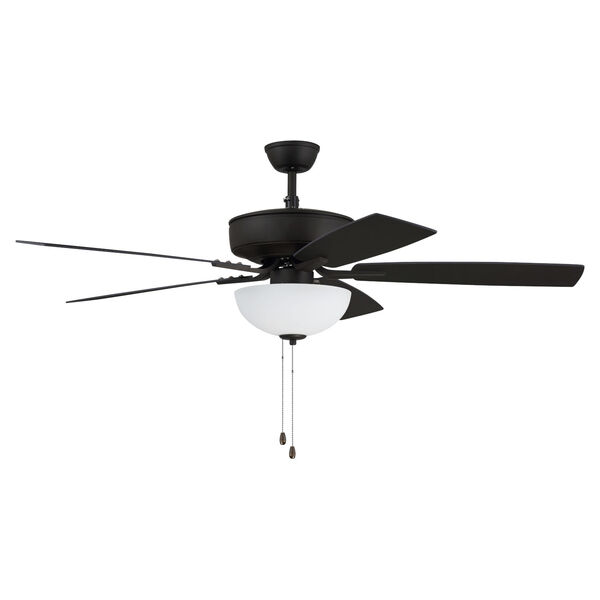 Pro Plus Espresso 52-Inch Two-Light Ceiling Fan with White Frost Bowl Shade, image 1