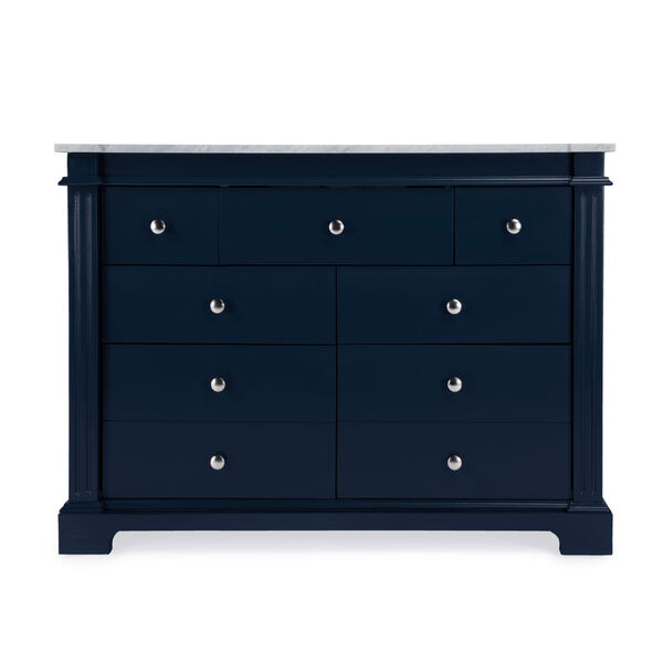 Harley Navy Blue and White Bathroom Vanity Set with Marble Top, image 7