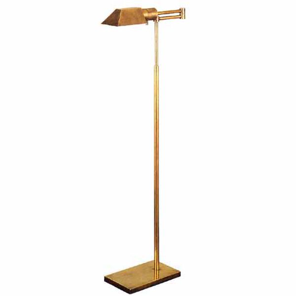 Studio Swing Arm Floor Lamp in Hand-Rubbed Antique Brass by Studio VC, image 1