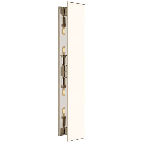 Albertine Large Sconce in Polished Nickel with White Glass Diffuser by Thomas O'Brien, image 1