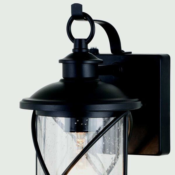 Adams Black One-Light Outdoor Wall Lantern with Clear Glass, image 6