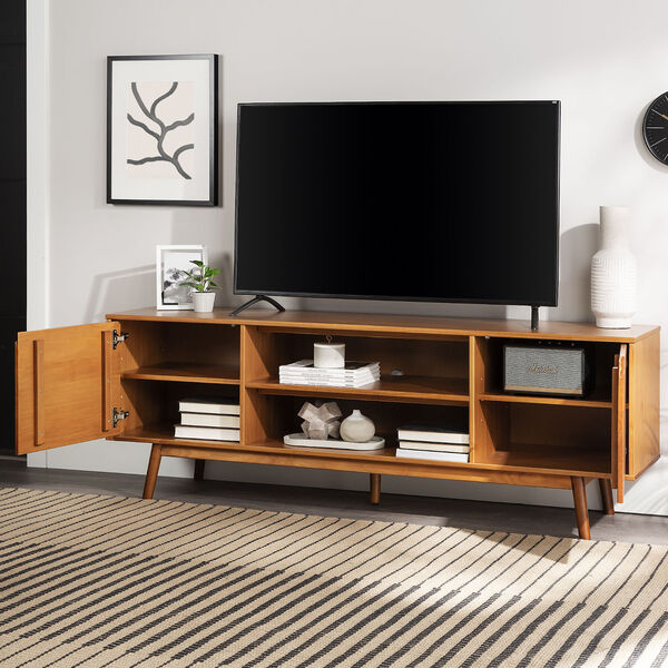 Adair Caramel Solid Wood TV Stand with Two Doors, image 6