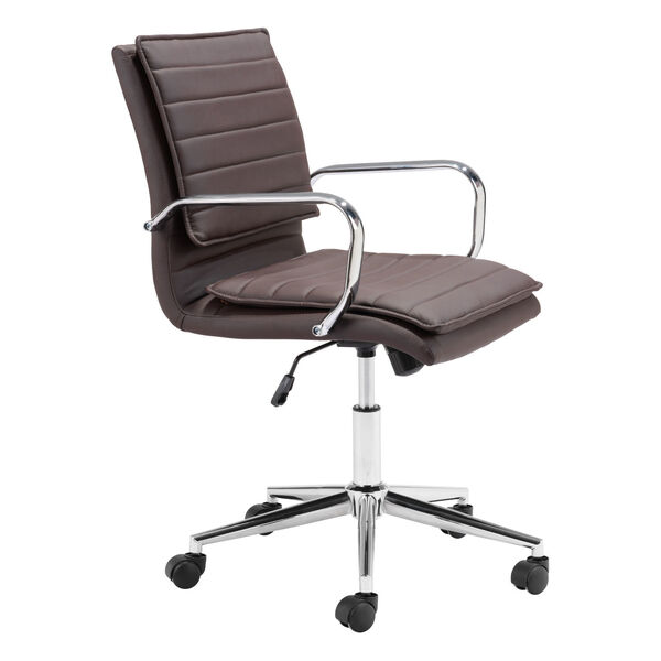 Partner Espresso and Chrome Office Chair, image 6