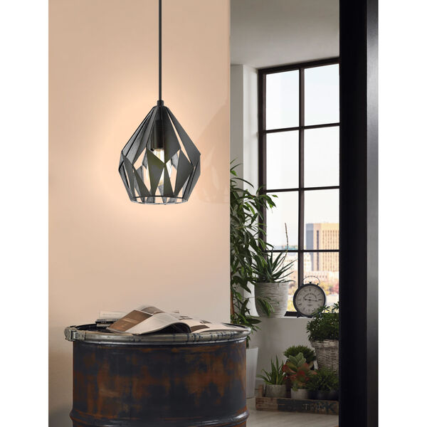 Black and Silver One-Light Pendant with Black Exterior and Silver Interior Metal Shade, image 4