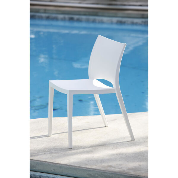 Leslie White Stacking Side Chair, Set of Two, image 6