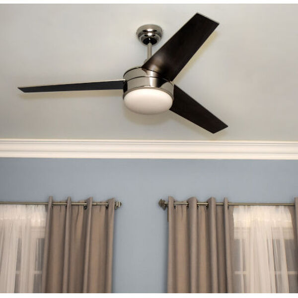 Basic-Max Satin Nickel and Black Two-Light LED Indoor Ceiling Fan, image 5