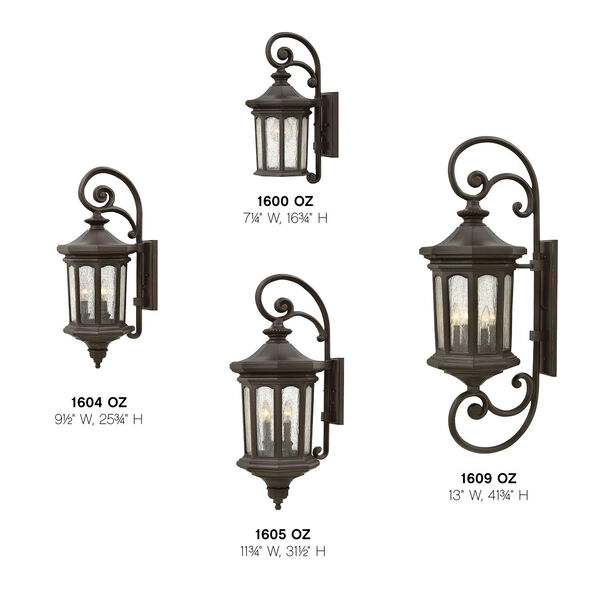 Raley Oil Rubbed Bronze Three-Light Outdoor Wall Sconce, image 6