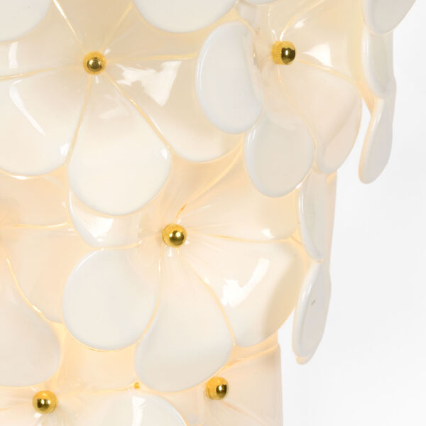 Cream Three-Light Glass Flower Wall Sconce, image 2