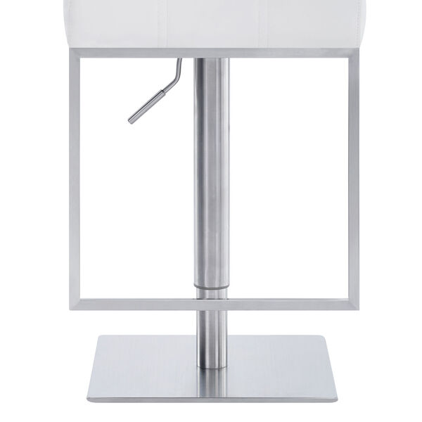 Michele White and Stainless Steel 34-Inch Bar Stool, image 6