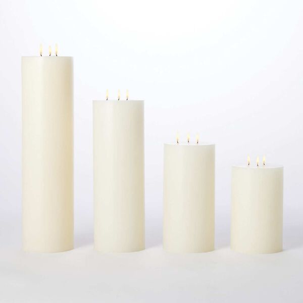 3-Wick Unscented Pillar Candle - 5 x 18, image 4