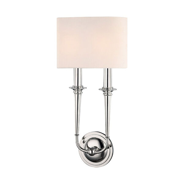 Lourdes Polished Nickel 9-Inch Two-Light Wall Sconce, image 1
