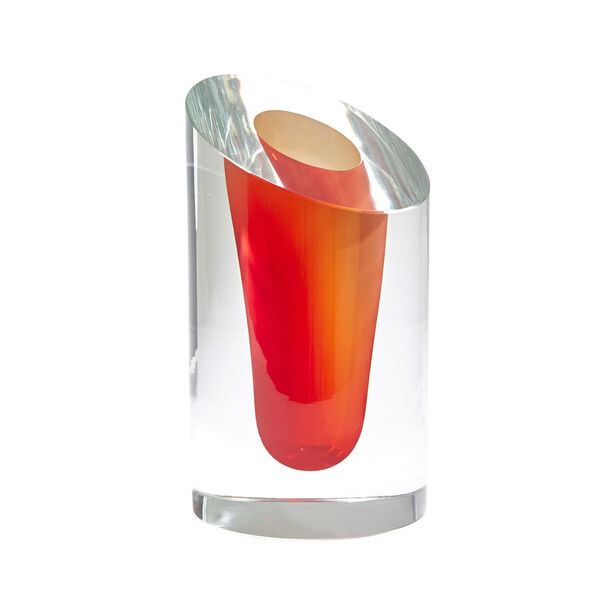 Orange Slant Vase, image 2
