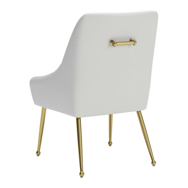Madelaine White and Gold Dining Chair, image 6