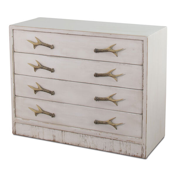 White 18-Inch Beach House Antlers Commode, image 12
