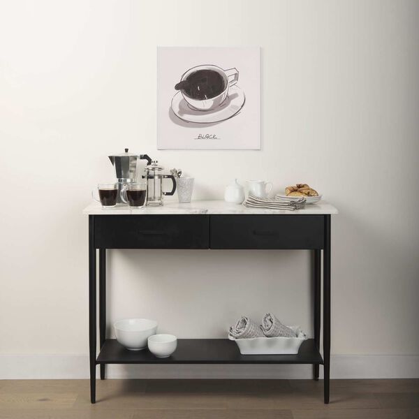 Amika White Marble Top Black Metal Base Console Table, image 3