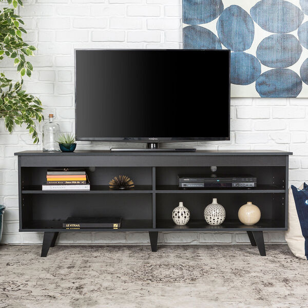58-Inch Wood Simple Contemporary Console - Black, image 1