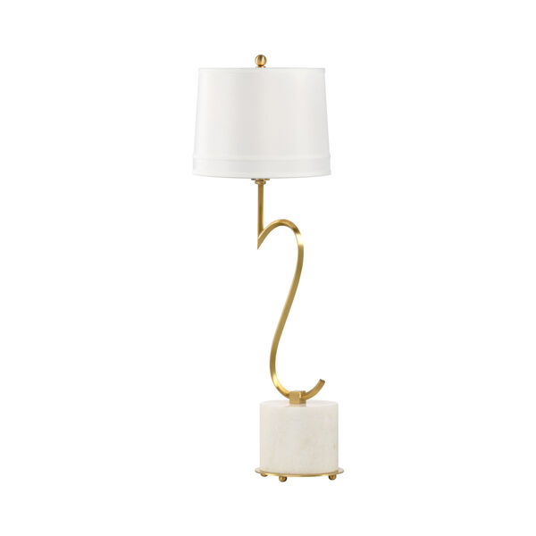 Swirl Natural White and Gold Table Lamp, image 1
