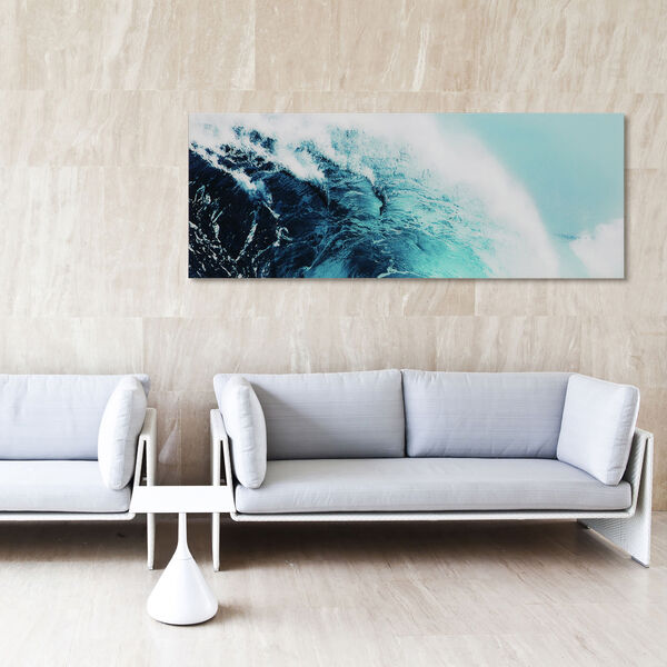 Blue Wave 1 Frameless Free Floating Tempered Glass Graphic Wall Art, image 1