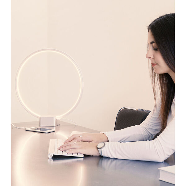 Circle Silver Integrated LED Table Lamp, image 5