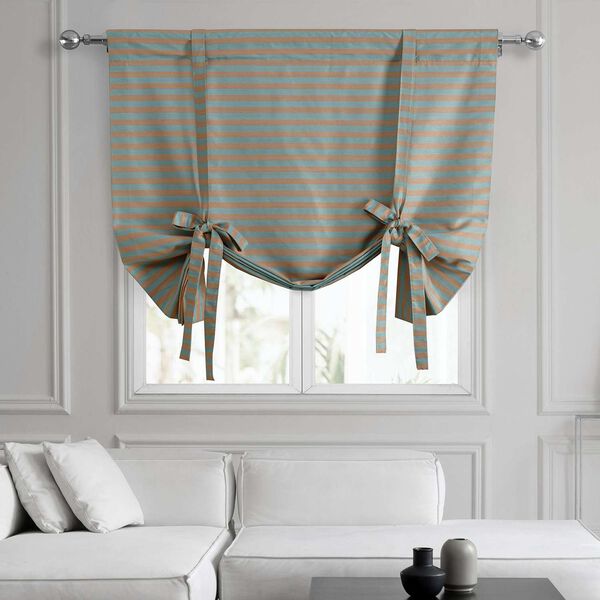 Hand Weaved Cotton Tie Up Window Shade Single Panel, image 1