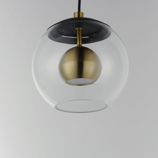 Nucleus Black and Natural Aged Brass LED Mini Pendant, image 3