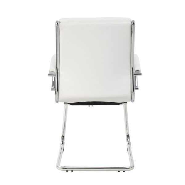 Boss White Executive Chair with Metal Chrome, image 5