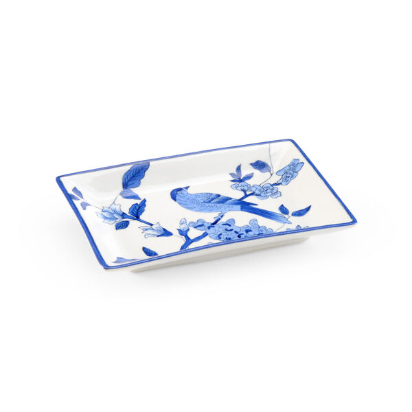 Blue and White Bird Tray, image 1
